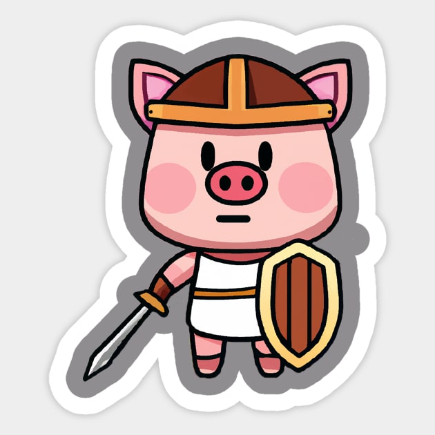 Spartan Pig Sticker by Quid's Stuff